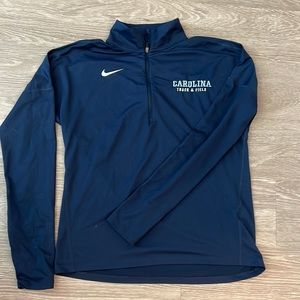 Nike, Navy Blue Half-zip Pullover, UNC Track and field branded. Size small